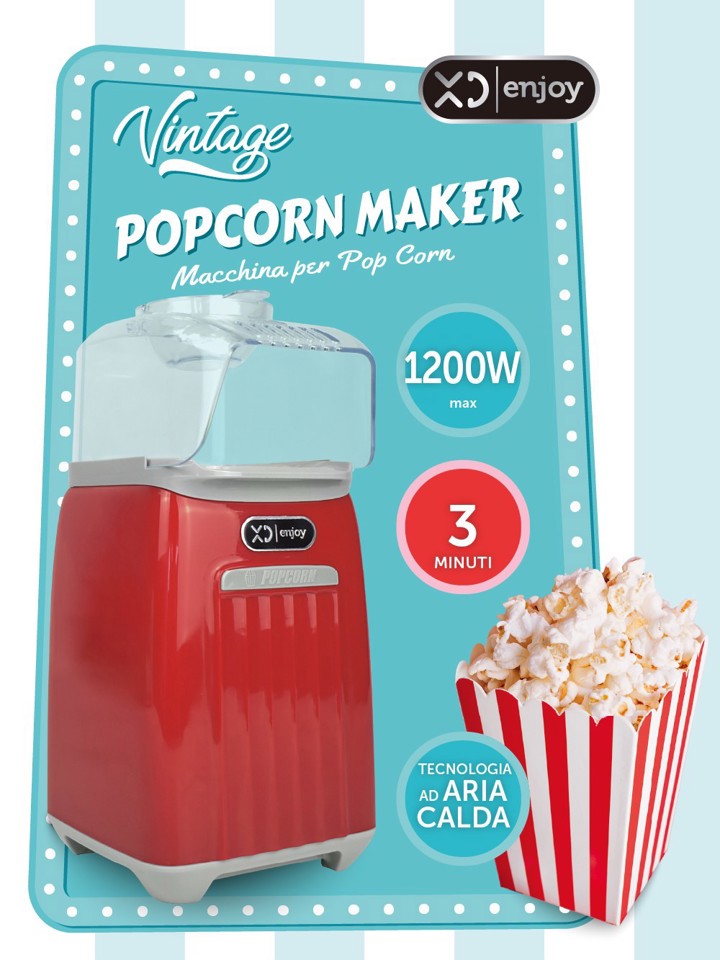 XD Vintage XDPCM88CR macchina per popcorn Crema (colore) 3 min 1200 W