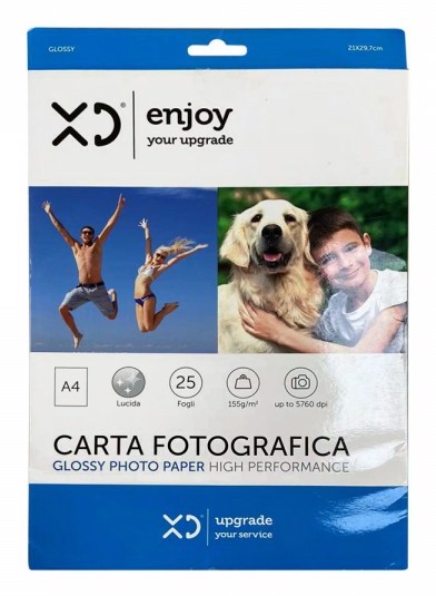 XD Enjoy XDPHOTOPAPER04 carta fotografica A4 Bianco Lucida XD Enjoy XDPHOTOPAPER04 carta fotografica A4 Bianco Lucida