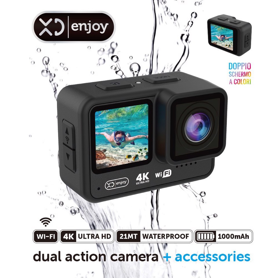 XD Enjoy XDSPRAC11B fotocamera per sport d'azione 20 MP 4K Ultra HD Wi-Fi 114 g