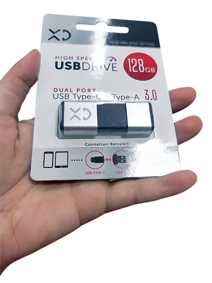 XD Enjoy XDUK999 unità flash USB 128 GB USB Type-A / USB Type-C 3.0 Argento