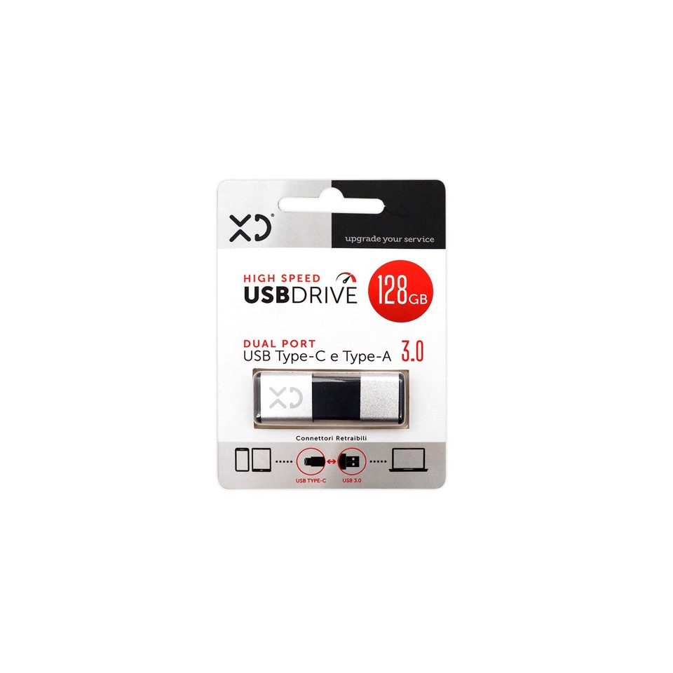 XD Enjoy XDUK999 unità flash USB 128 GB USB Type-A / USB Type-C 3.0 Argento