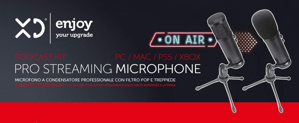 XD Enjoy XDUM858 microfono Nero Microfono da tavolo