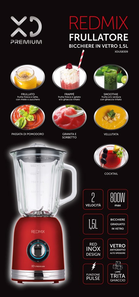 XD Enjoy XDUS8309 frullatore 1,5 L Frullatore da tavolo 800 W Rosso