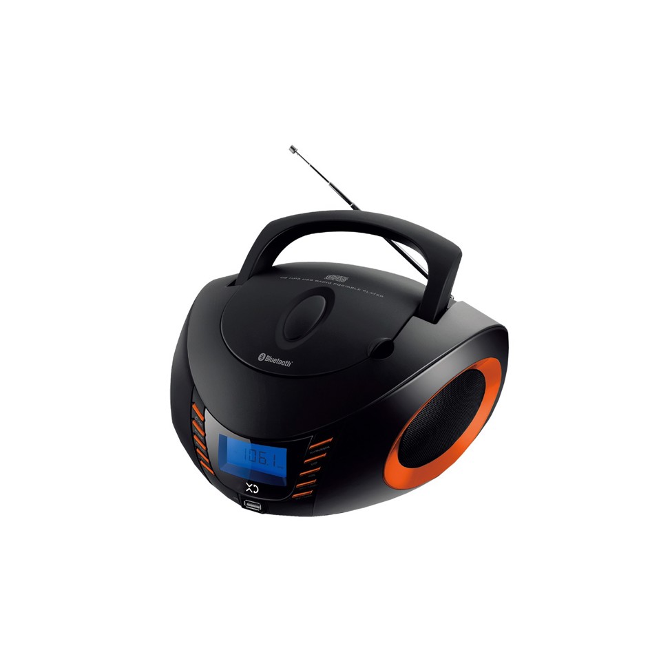 XD Enjoy XDUSB882BKORG impianto stereo portatile Digitale 5 W FM Nero, Arancione Riproduzione MP3