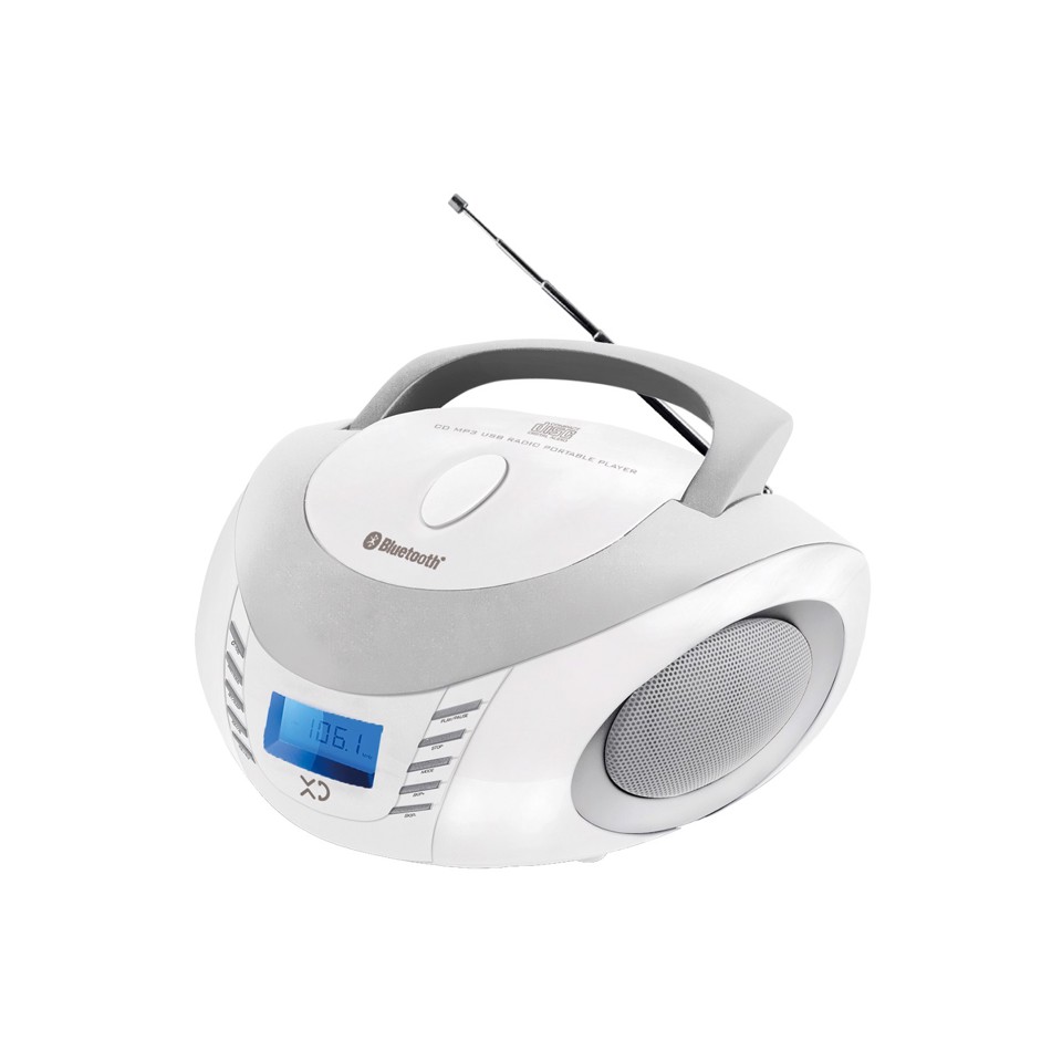 XD Enjoy XDUSB882WHSIL impianto stereo portatile Digitale 5 W FM Argento, Bianco Riproduzione MP3