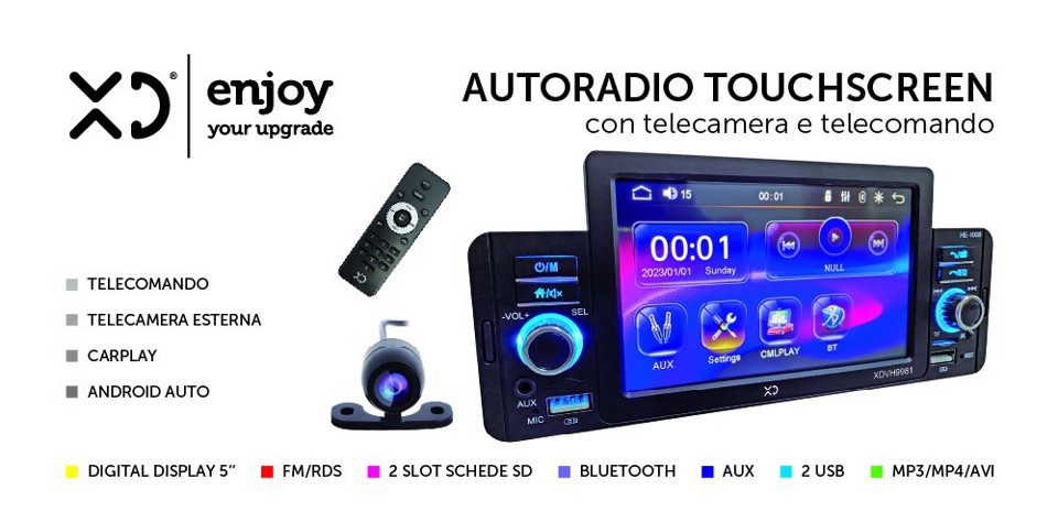 XD Enjoy XDVH9981 Ricevitore multimediale per auto Nero 100 W Bluetooth
