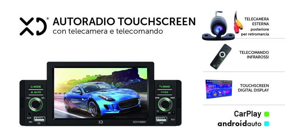XD Enjoy XDVH9981 Ricevitore multimediale per auto Nero 100 W Bluetooth