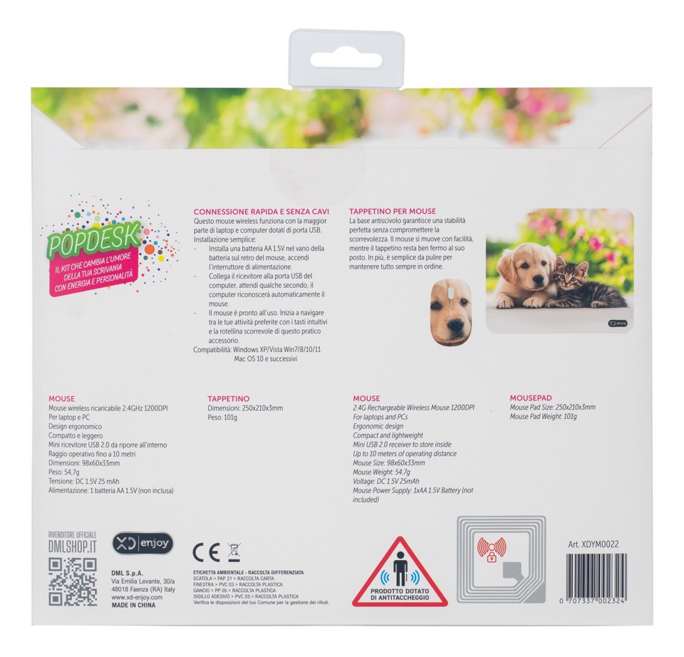 XD Enjoy XDYM0022 mouse Universale Mano destra RF Wireless 1200 DPI