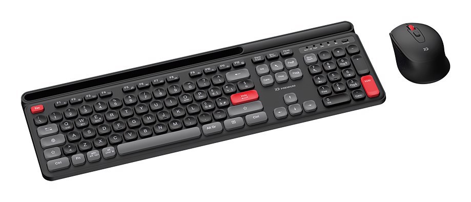 XD Enjoy XDYM2530 tastiera Mouse incluso USB + Bluetooth QWERTY Italiano Nero, Grigio, Rosso