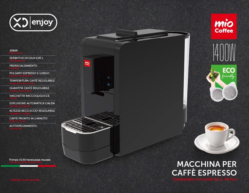 XD Enjoy XDZS822BLK macchina per caffè Automatica Macchina per caffè a cialde 0,85 L
