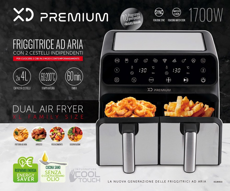 XD Premium Friggitrice Ad Aria Dual Zone