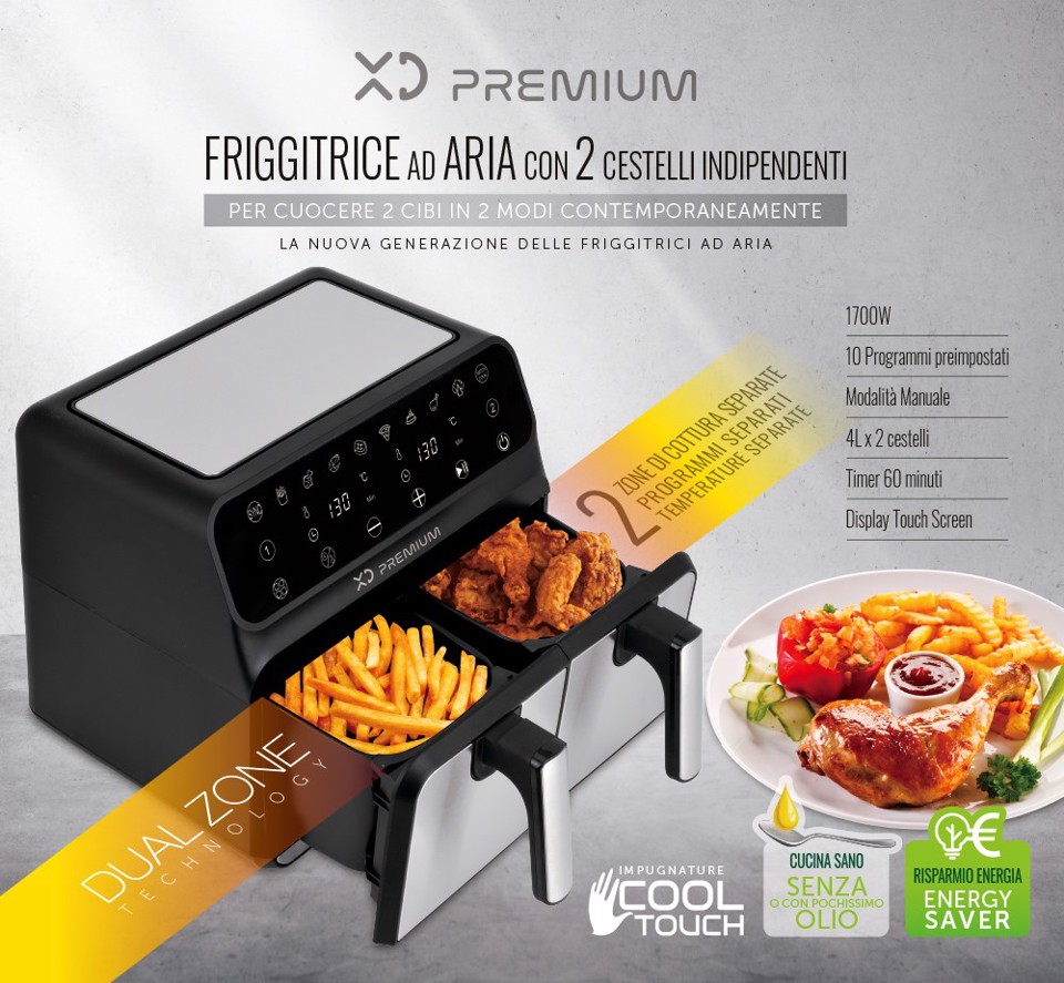 XD Premium Friggitrice Ad Aria Dual Zone