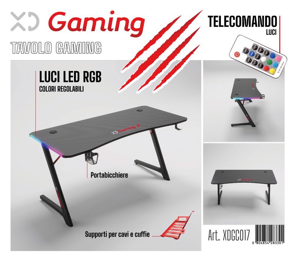 XD Gaming XDGT017 scrivania per computer Grigio