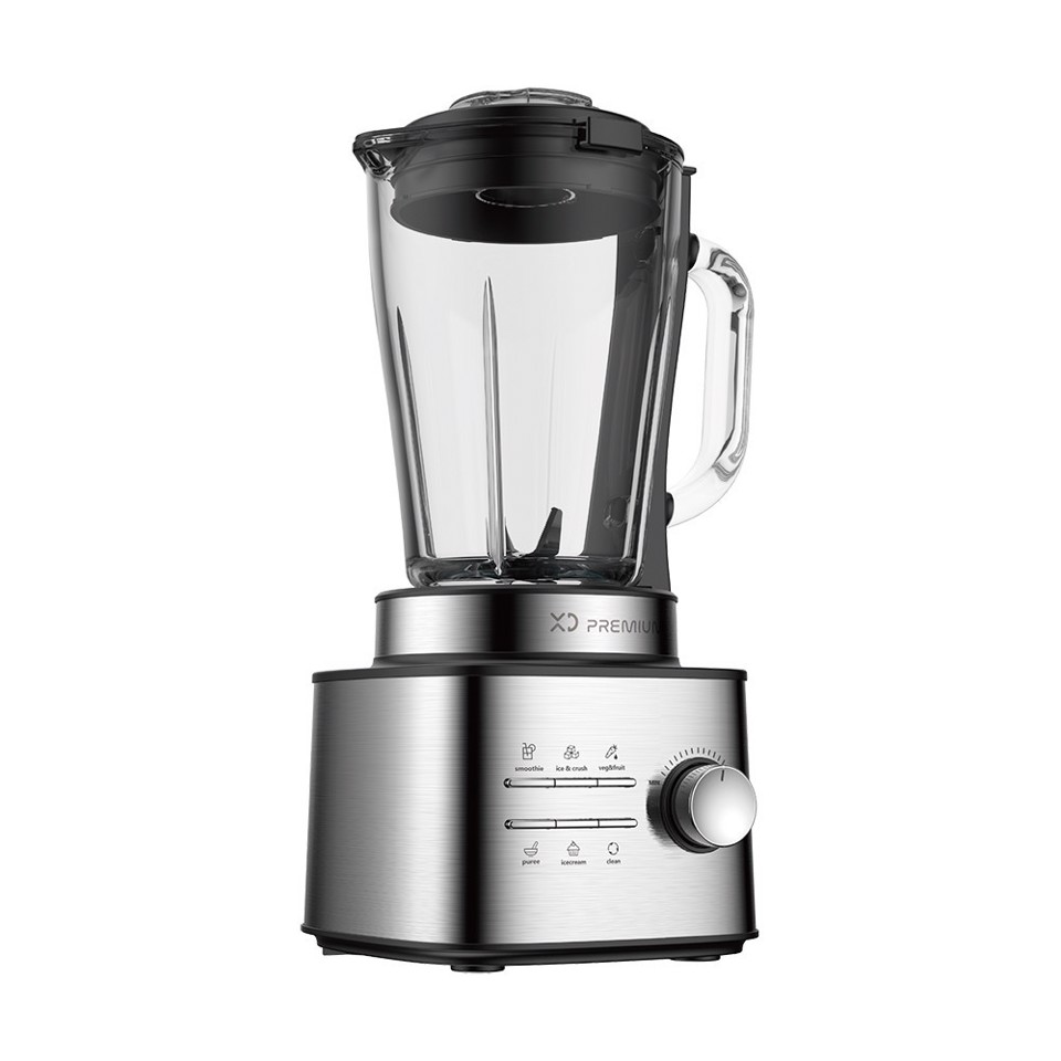 XD Premium XDLP8110 frullatore 1,5 L Frullatore da tavolo 1500 W Nero, Acciaio inox, Trasparente