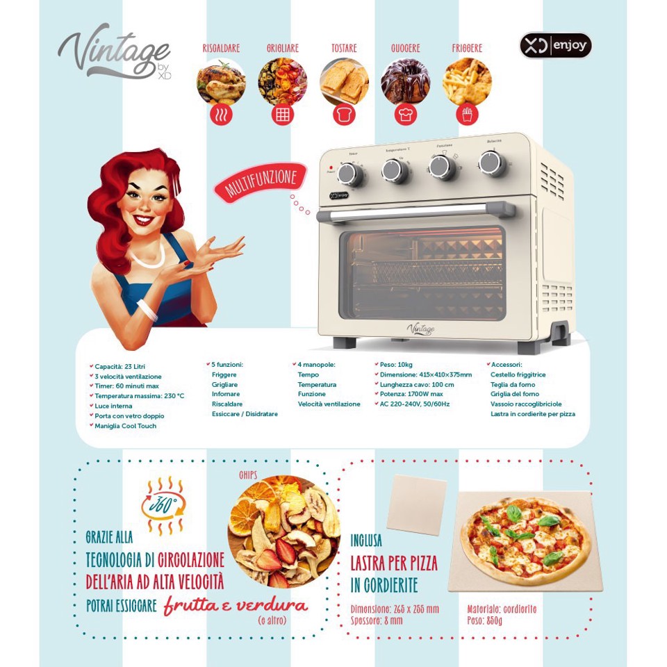 XD Vintage Friggitrice Ad Aria & Forno Ventilato - Vintage