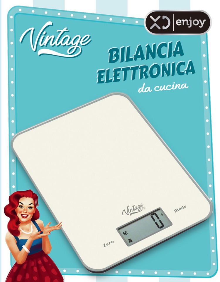 XD Vintage XDCAM9160K bilancia da cucina Crema Superficie piana Rettangolo Bilancia da cucina elettronica