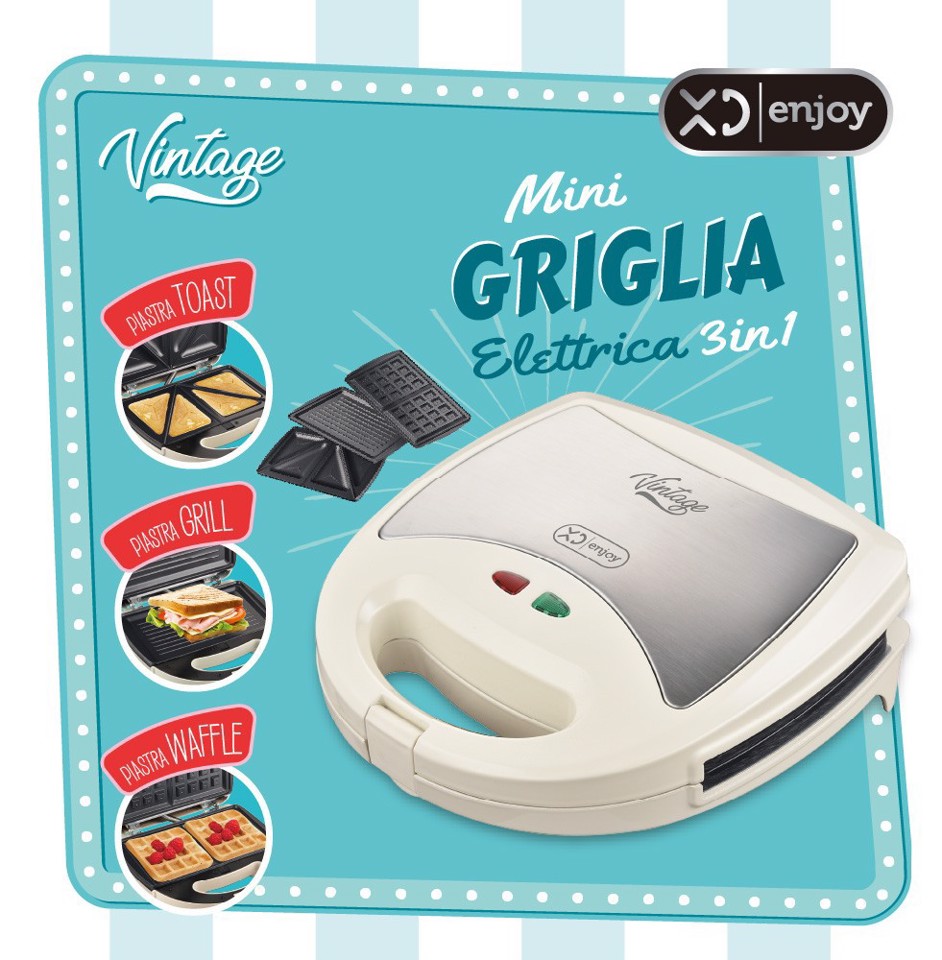 XD Vintage XDUS3020VTG tostiera 750 W Crema