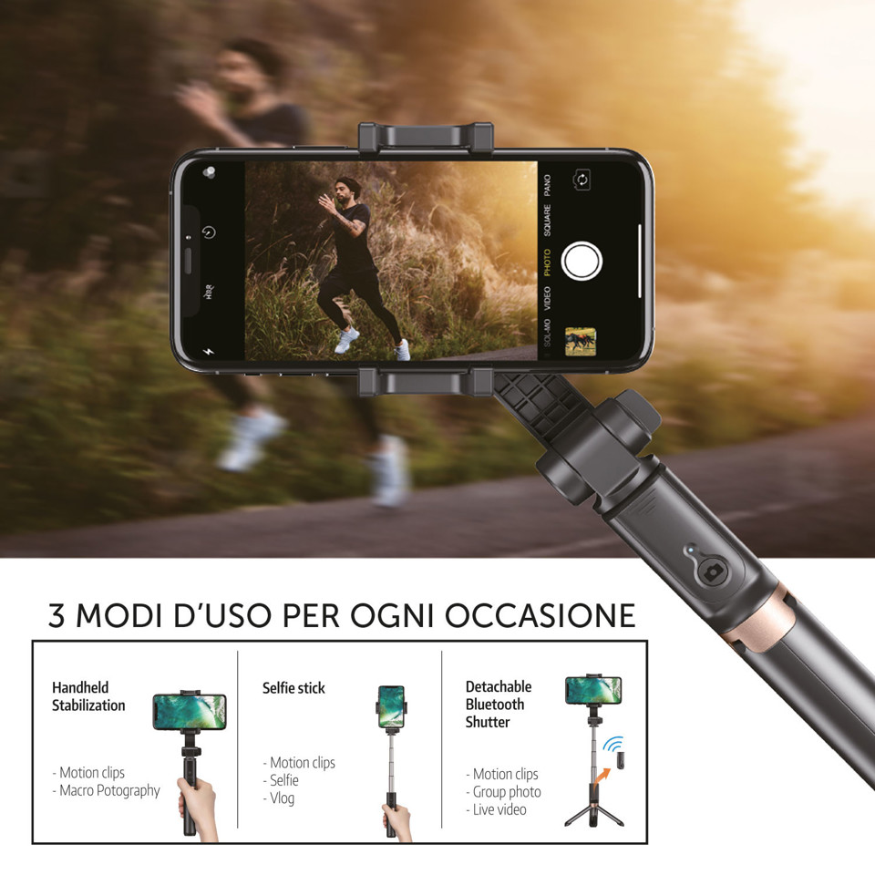 XD Enjoy XDAPLGIMBAL stabilizzatore per macchina fotografica Stabilizzatore per fotocamera per smartphone Nero