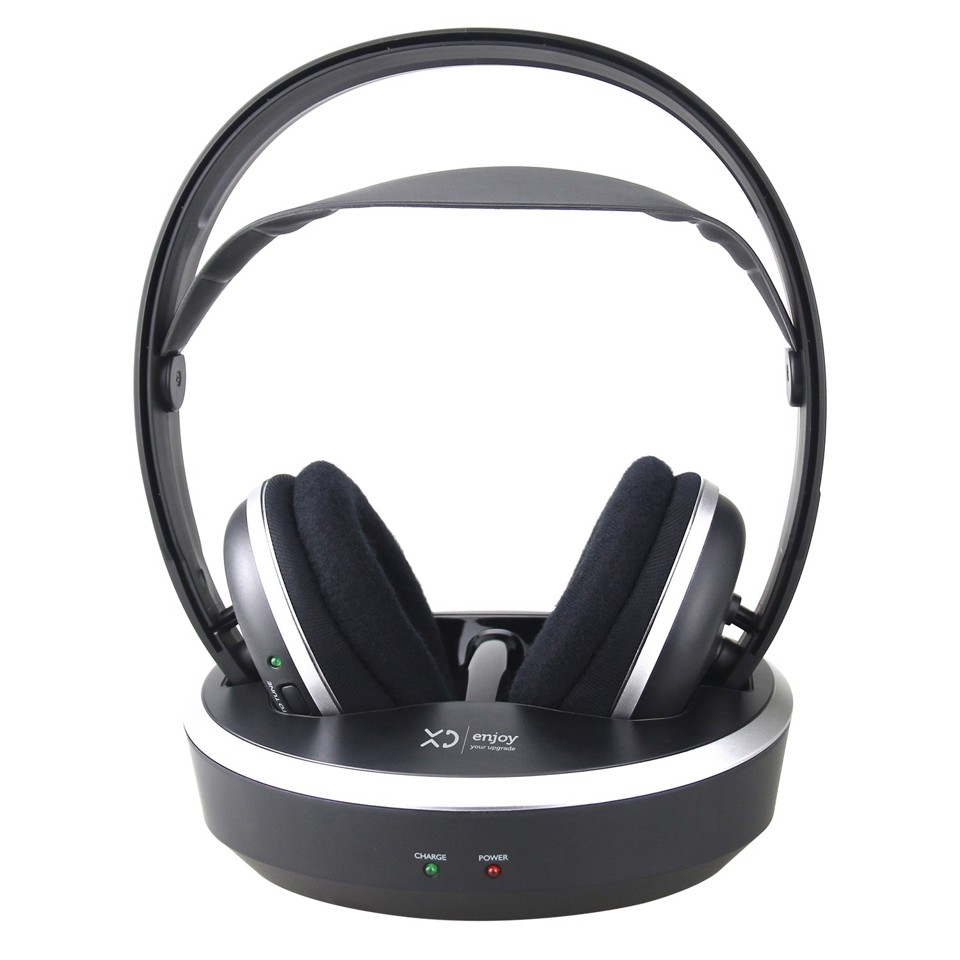 XD Enjoy XDART4780 Cuffie senza filo a Padiglione per TV con Base di ricarica Nero
