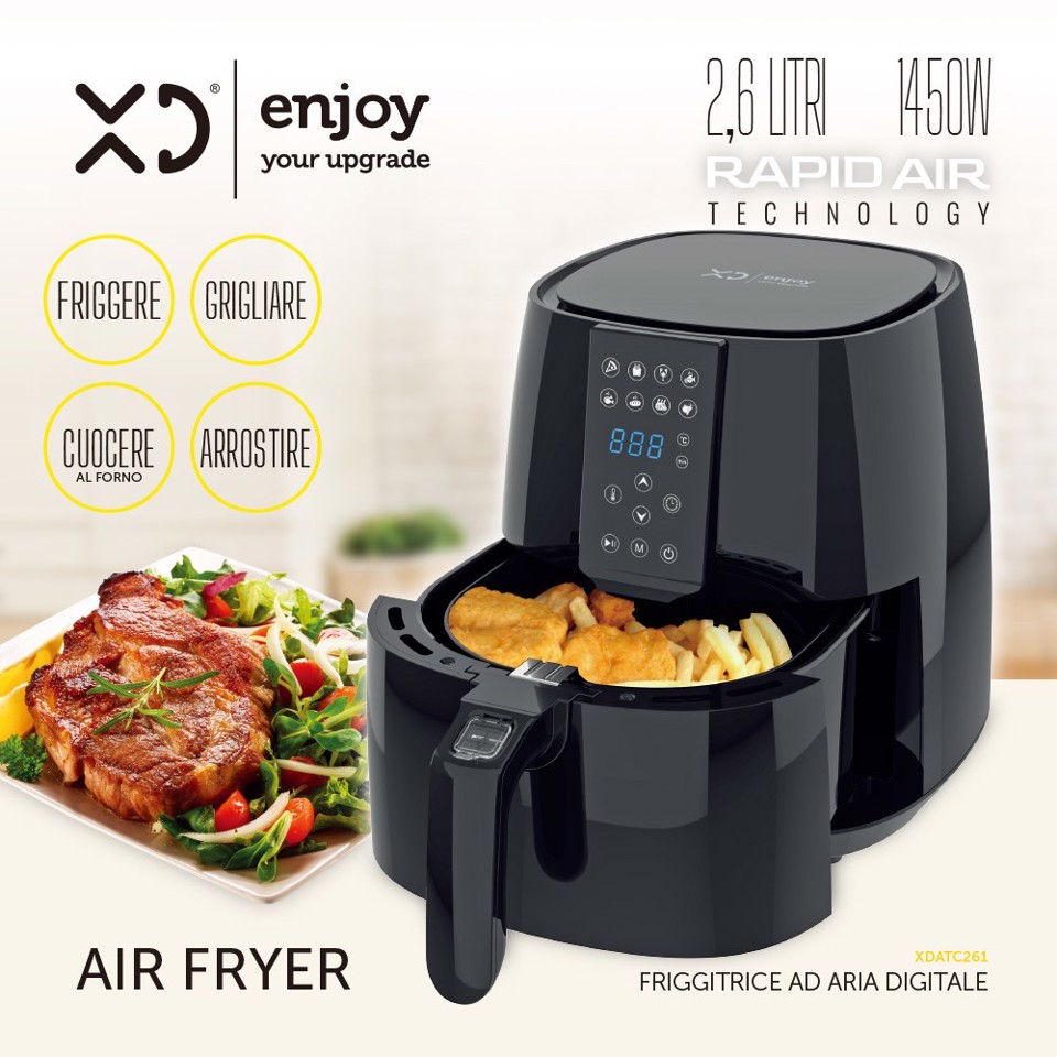 XD Enjoy XDATC261 Friggitrice ad Aria 2,6 L 1500W colore Nero