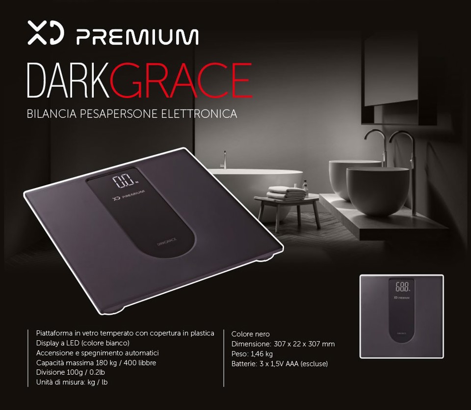 XD Enjoy XDCAM9495P bilance pesapersone Quadrato Nero Bilancia pesapersone elettronica