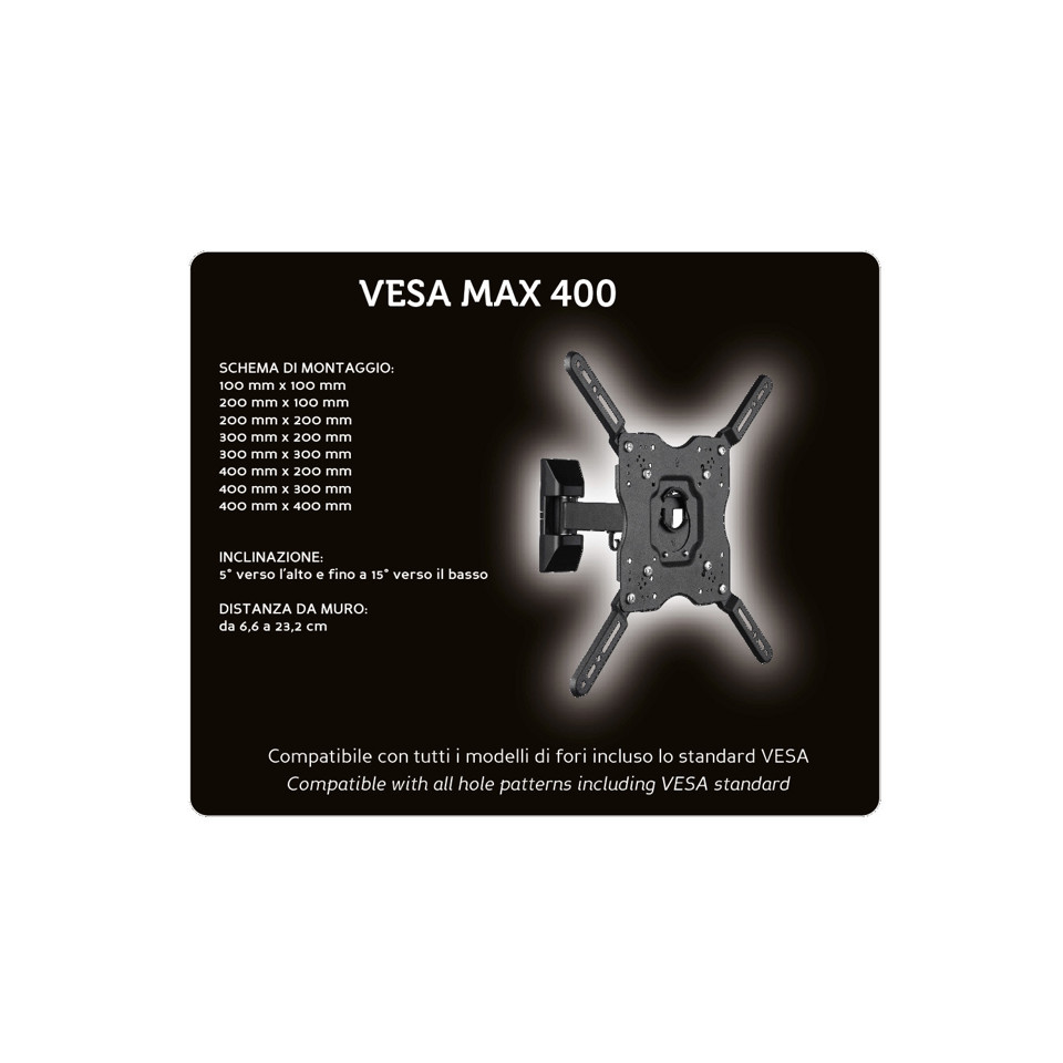 XD Enjoy XDCIM41S Supporto TV a parete 139,7 cm (55") Nero
