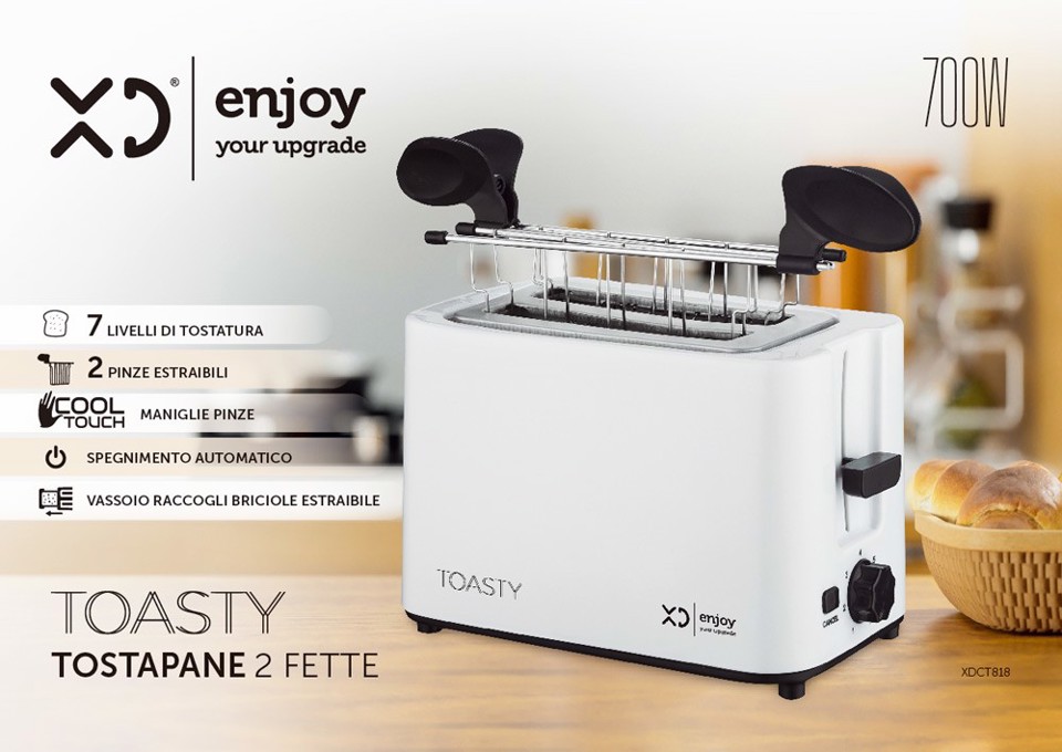 XD Enjoy XDCT818 tostapane 2 fetta/e 700 W Nero, Bianco