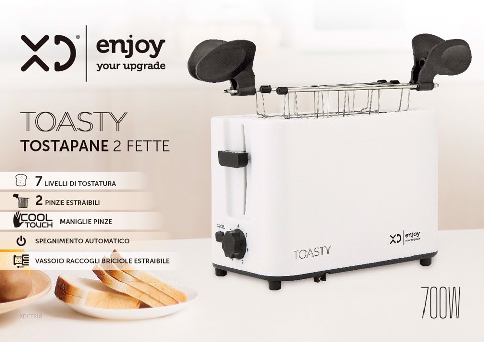 XD Enjoy XDCT818 tostapane 2 fetta/e 700 W Nero, Bianco