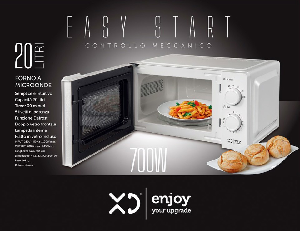 XD Enjoy XDGANW20WHT forno a microonde Superficie piana Solo microonde 20 L 700 W Bianco