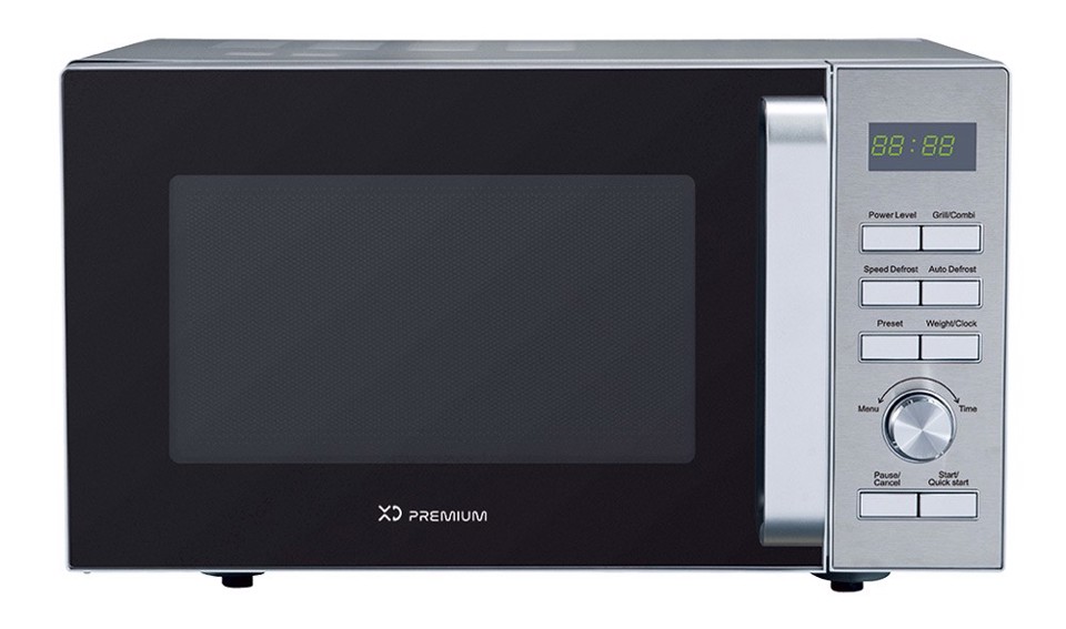 XD Premium XDGANW25SBG forno a microonde Superficie piana Microonde con grill 25 L 900 W Nero, Argento