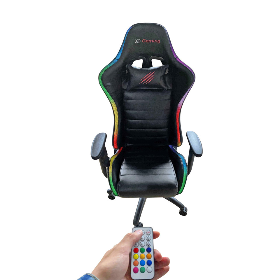 XD Enjoy XDGC015 poltrona gaming Seduta imbottita Nero, sedia gaming con led e usb
