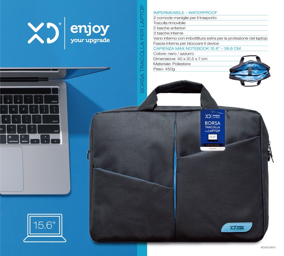 XD Enjoy XDGDC9913 borsa per notebook 39,6 cm (15.6") Valigetta ventiquattrore Nero, Blu