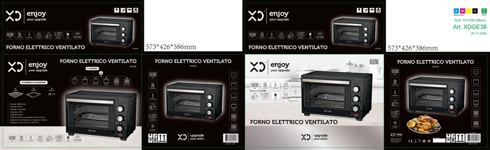 XD Enjoy XDGE38 fornetto con tostapane 38 L 1600 W Nero
