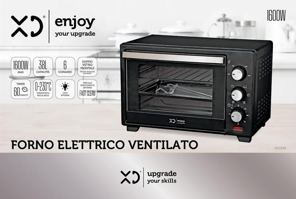 XD Enjoy XDGE38 fornetto con tostapane 38 L 1600 W Nero