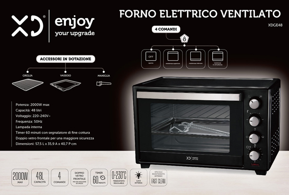 XD Enjoy XDGE48 forno 48 L 2000 W Nero