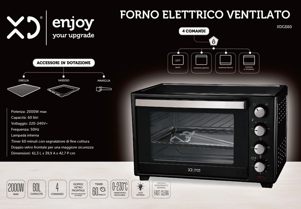 XD Enjoy XDGE60 forno 60 L 2000 W Nero