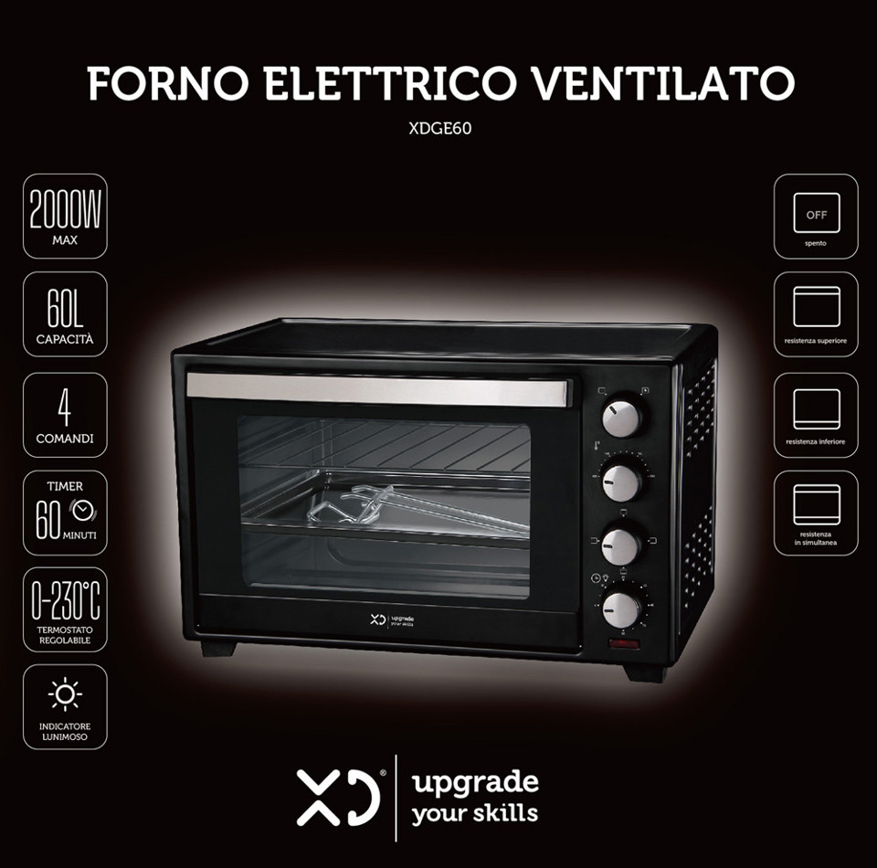 XD Enjoy XDGE60 forno 60 L 2000 W Nero