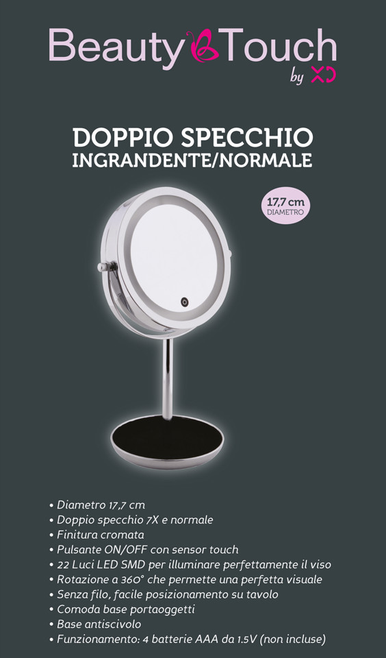 XD Enjoy XDGF8532 specchietto per trucco Libera installazione Rotondo Cromo