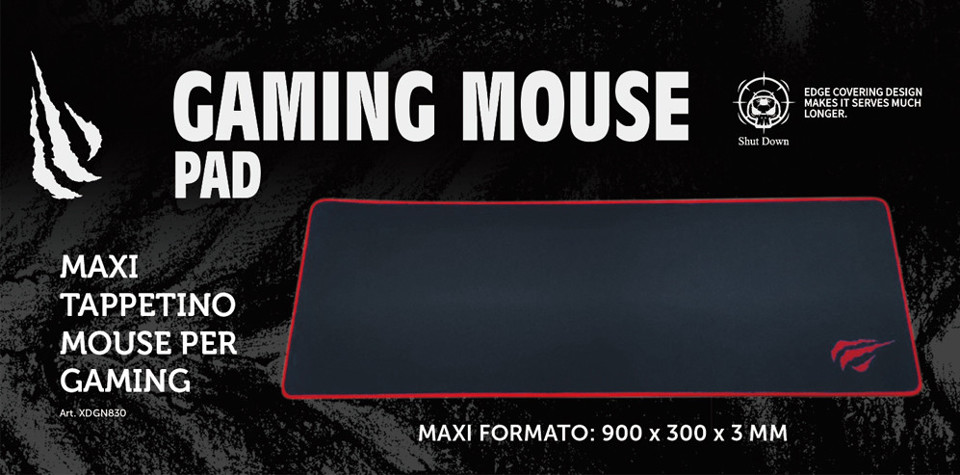 XD Enjoy XDGN830 tappetino per mouse Tappetino per mouse per gioco da computer Nero, Rosso