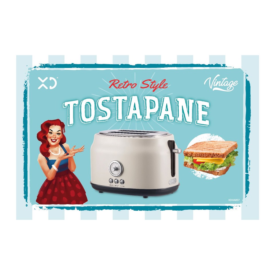 XD Enjoy XDHA857 tostapane 2 fetta/e 815 W Avorio vintage