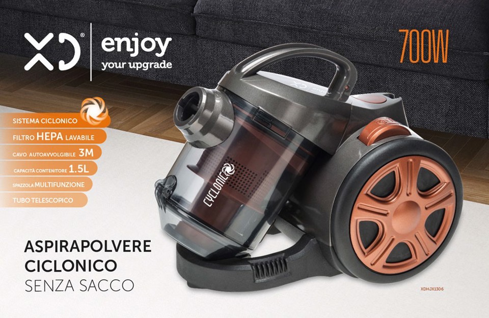 XD Enjoy XDHJX1306 aspirapolvere a traino 1,5 L A cilindro Secco 700 W Senza sacchetto
