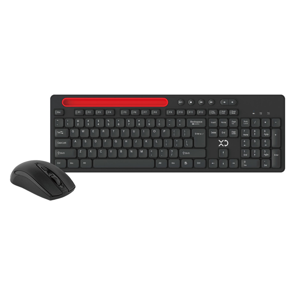 XD Enjoy XDKB266BLK tastiera RF Wireless QWERTY Nero, Rosso