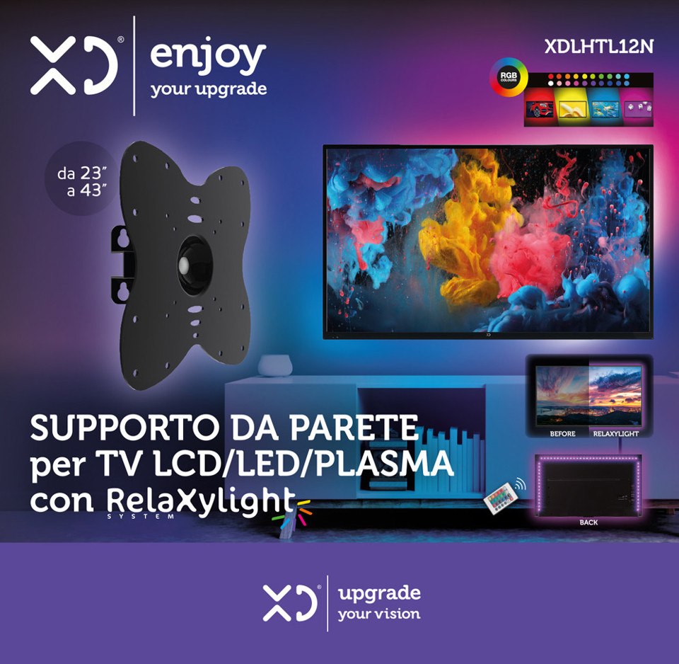 XD Enjoy XDLHTL12N Supporto TV a parete 109,2 cm (43") Nero