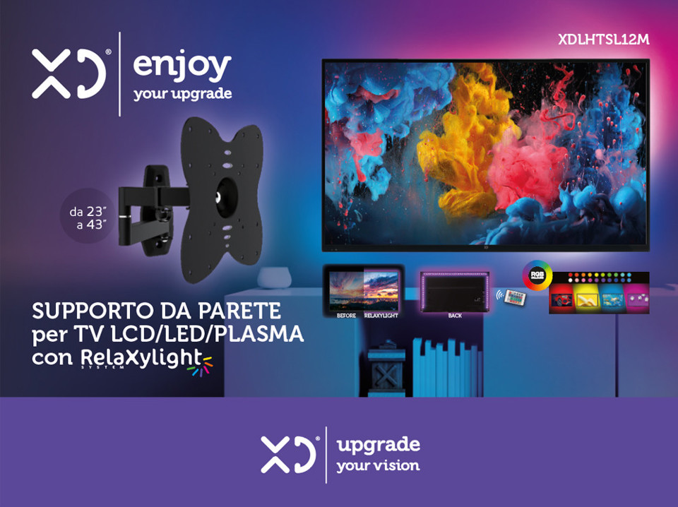 XD Enjoy XDLHTSL12M Supporto TV a parete 109,2 cm (43") Nero