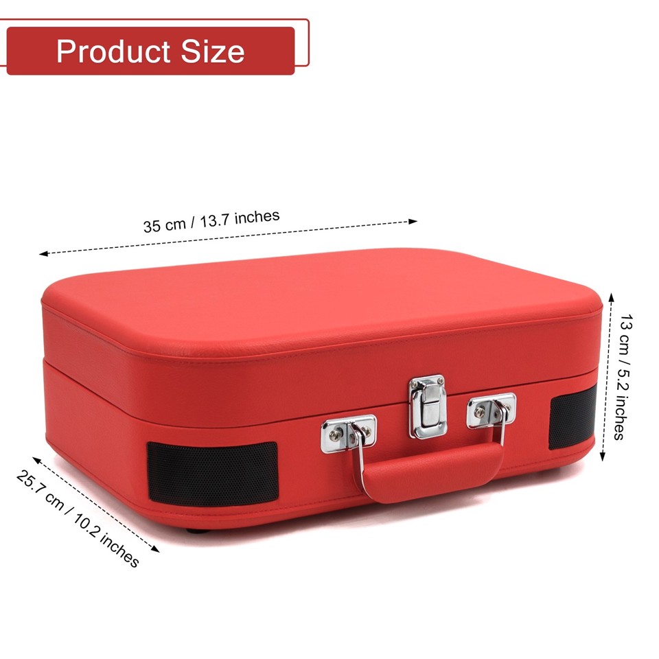 XD Enjoy XDMPK227 piatto audio Giradischi con trasmissione a cinghia Nero, Rosso