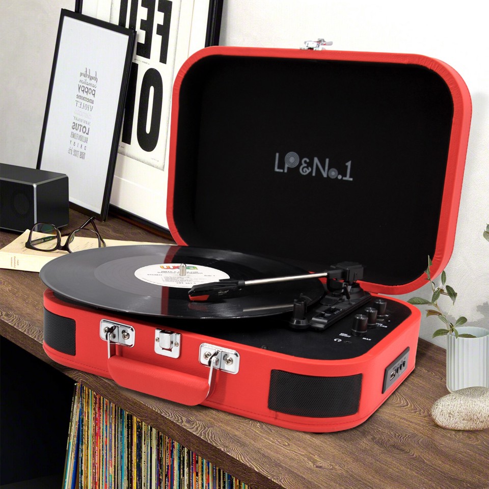 XD Enjoy XDMPK227 piatto audio Giradischi con trasmissione a cinghia Nero, Rosso