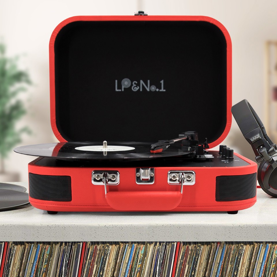 XD Enjoy XDMPK227 piatto audio Giradischi con trasmissione a cinghia Nero, Rosso