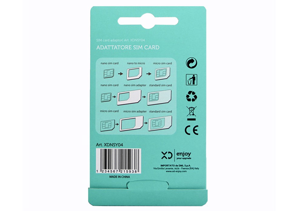 XD Enjoy XDNSY04 adattatore per SIM/flash memory card Adattatore scheda SIM