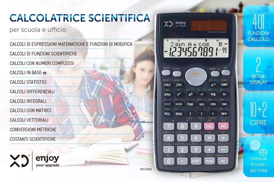 XD Enjoy XDOS991 calcolatrice Desktop Calcolatrice scientifica Nero