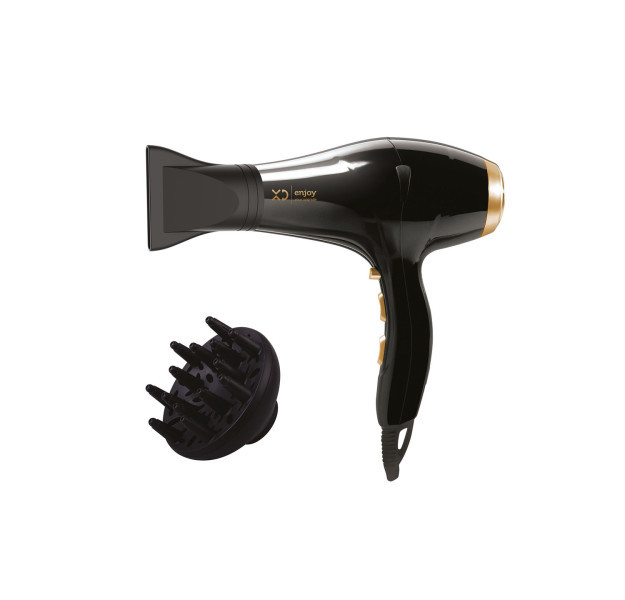 XD Enjoy XDPH9080GOLD asciuga capelli 2000 W Nero, Oro